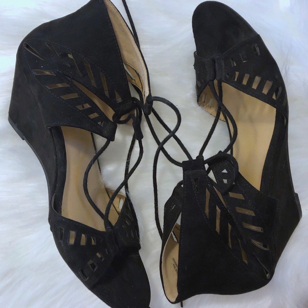 Time & Tru Lace Up Wedges